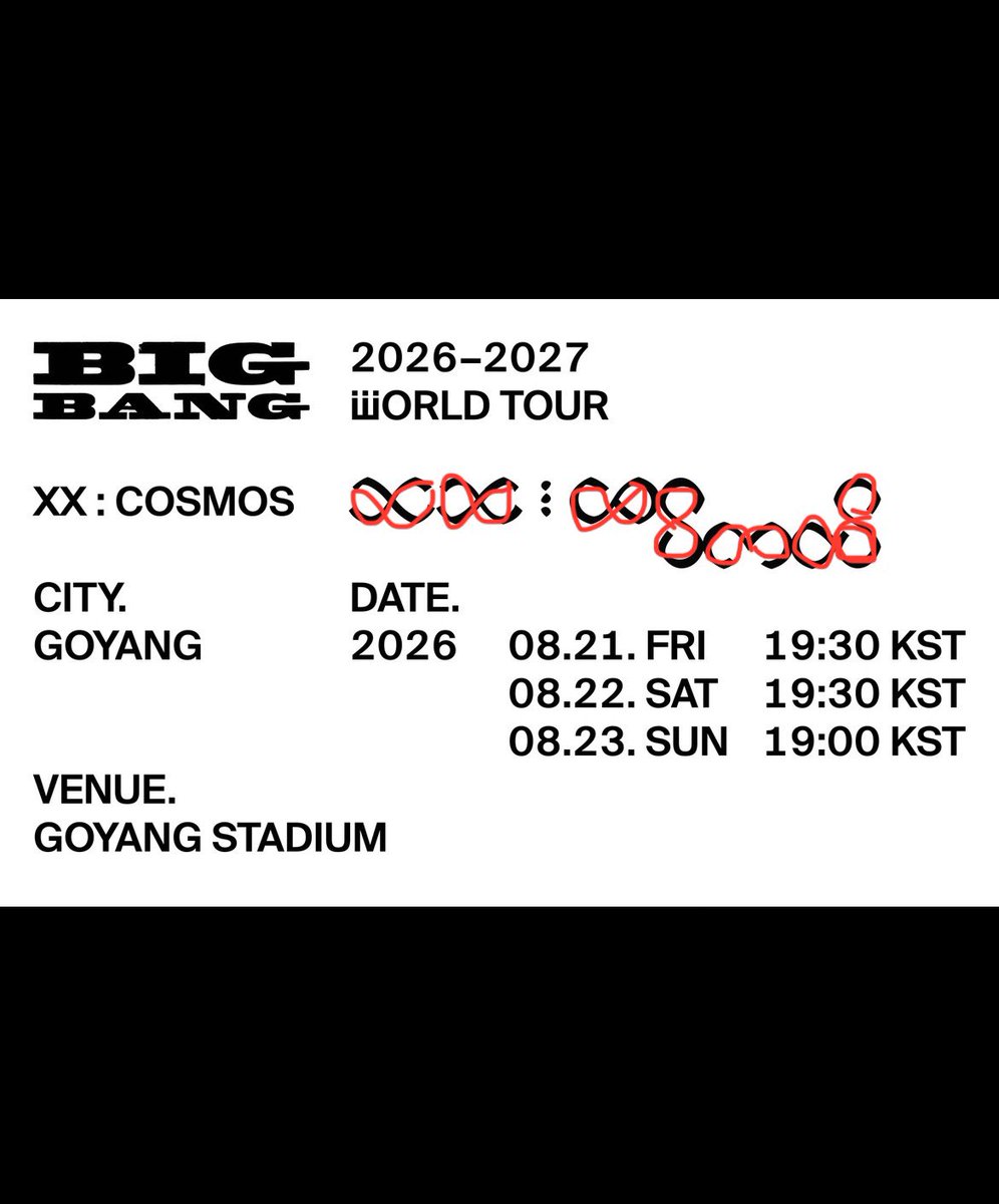 IstanUxxxi's tweet photo. XX : COSMOS

(XX = the Roman numeral for 20)

20th : UNIVERSE

The infinity signs and 8s (🐉) spell out COSMOS.

➡️Welcome to BIGBANG's 20th Anniversary Universe. Forever 🥹♾️ https://t.co/bZ2GQlqtjb