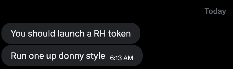 DonnyDicey's tweet photo. You could call it WIF + Retardio on Robinhood.

The only token with authentic character on the chain.

Just ONE interaction from anyone remotely important and it sets off to 50M+

When they see an inescapable cult of Bycocket's, how could they resist?

The leader $Cashcat is pumping too.
Much more fire to the fuel.

I only buy what I like and makes sense to me. This was the first one that stood out.

I don't launch.