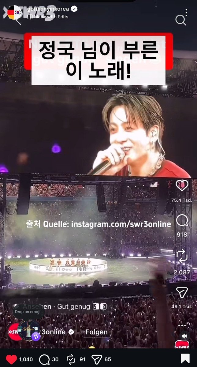 JJKHypeFeed's tweet photo. The official Instagram account of the German Embassy in South Korea mentioned #JUNGKOOK’s unmatchable influence. 🇩🇪🇰🇷

“...Jung Kook from BTS inspired us to spontaneously join the hype around the song that’s currently going viral...
...The fact that a German-language song + https://t.co/OjNoz0r90i
