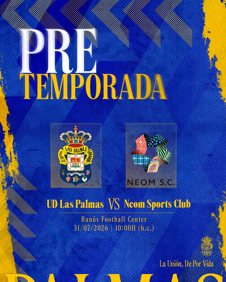 UDLP_Oficial's tweet photo. ⚽️ Sumamos un nuevo amistoso de #PretemporadaUD en @MarbellaFCenter ✅

🆚 @NEOMSportsClub 🫱🏽‍🫲🏾

#SienteLaUnión #LaUniónHaceLasPalmas https://t.co/hNcCgTH5Ur