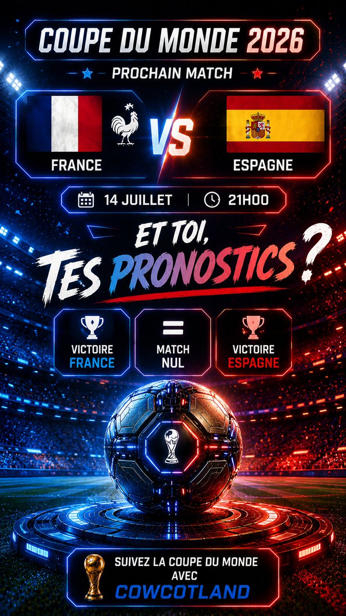 cowcotland's tweet photo. Bon ça devient vachement sérieux là ! ⚽

On veut vos pronos !!

#CoupeDuMonde https://t.co/HfvNDGBtSr