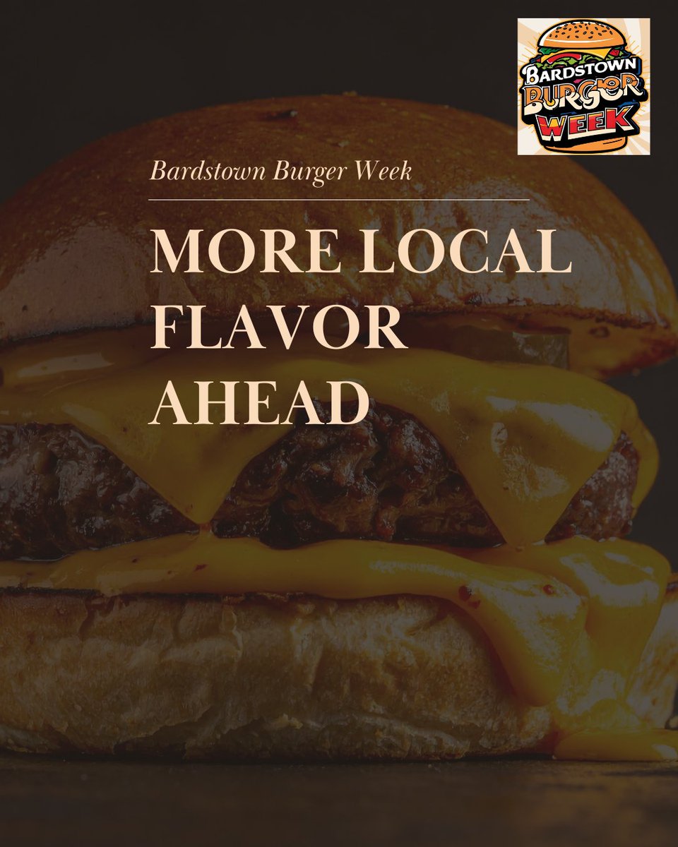 visitbardstown's tweet photo. 🍔 More local flavor ahead. Meet 3 more featured burgers coming to Bardstown Burger Week, happening July 20–27! More reveals are on the way, so stay tuned as we count down to a week of local flavor.

📍: https://t.co/aQJFX2Ve7c
#BardstownBurgerWeek #VisitBardstown https://t.co/1YLj7CCF1G