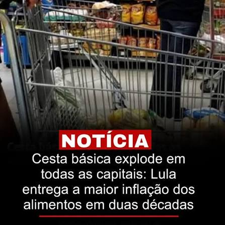 BrazilenDireita's tweet photo. Governo #Lula MASSACRA o povo brasileiro!!!
- Lula e a #Esquerda reclama da taxação americana, mas...
A China aplicou 55% de taxação no Brasil?
- O #IPVA foi reduzido e o PT e a Esquerda votaram contra a PEC.
- Preço da Cesta Básica explodiu em todas o #Brasil! https://t.co/K4P85iv5e9