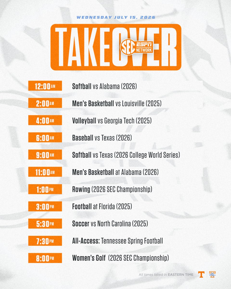 Vol_Sports's tweet photo. Starts at midnight ET!

📺 @SECNetwork https://t.co/C42t54c4Rq