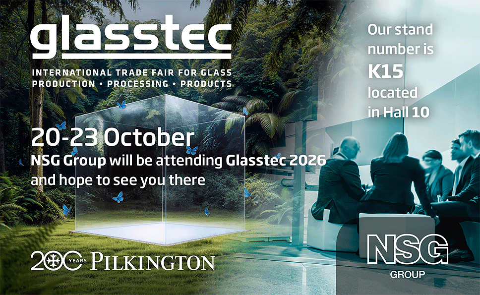 pilkingtonglass's tweet photo. We're excited to share that the NSG Group will be exhibiting at @glasstec 2026 in Düsseldorf, the world's leading trade fair for the #glass industry, from 20–23 October 2026.
More details: https://t.co/ACpOUQsiyT
#glassindustry #pilkington #glasstec https://t.co/J3EA5SZPT5
