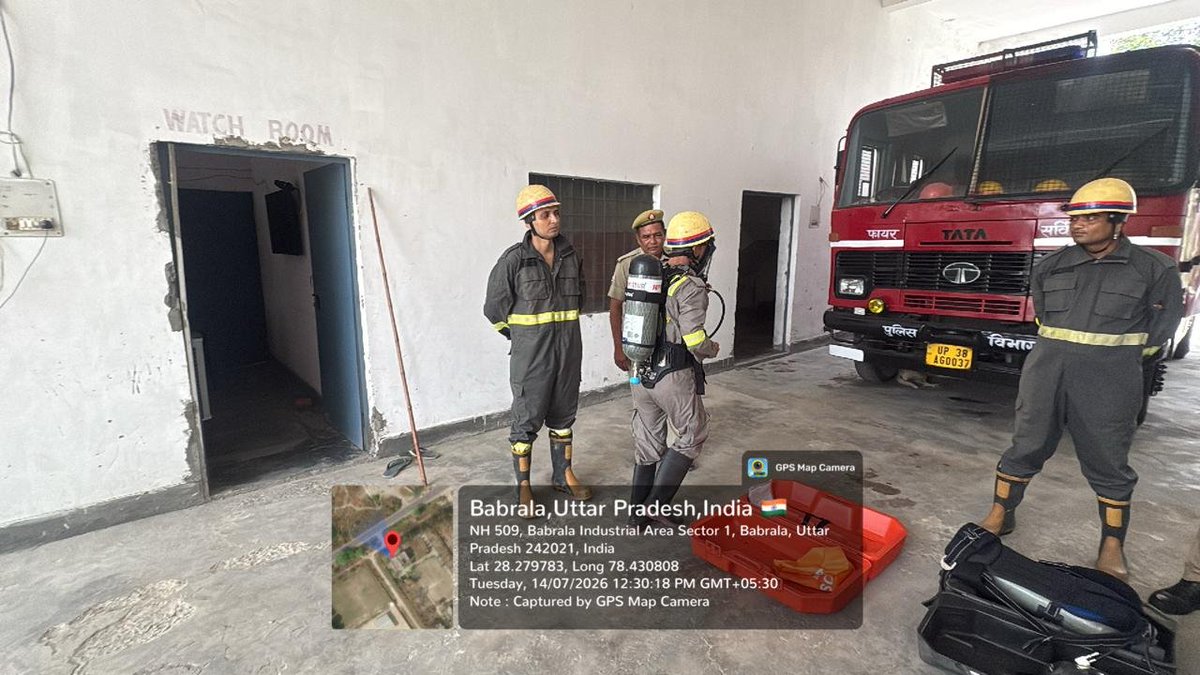 sambhalfire's tweet photo. आज दिनांक 14.07.2026 दिन मंगलवार को अपर पुलिस महानिदेशक F&amp;ES महोदया, के आदेशानुसार जनपद संभल के समस्त फायर स्टेशनों पर कर्मचारियों द्वारा साप्ताहिक फायर ड्रिल  व फायर उपकरणों के रख-रखाव का अभ्यास किया गया। https://t.co/sftzgFNxzZ