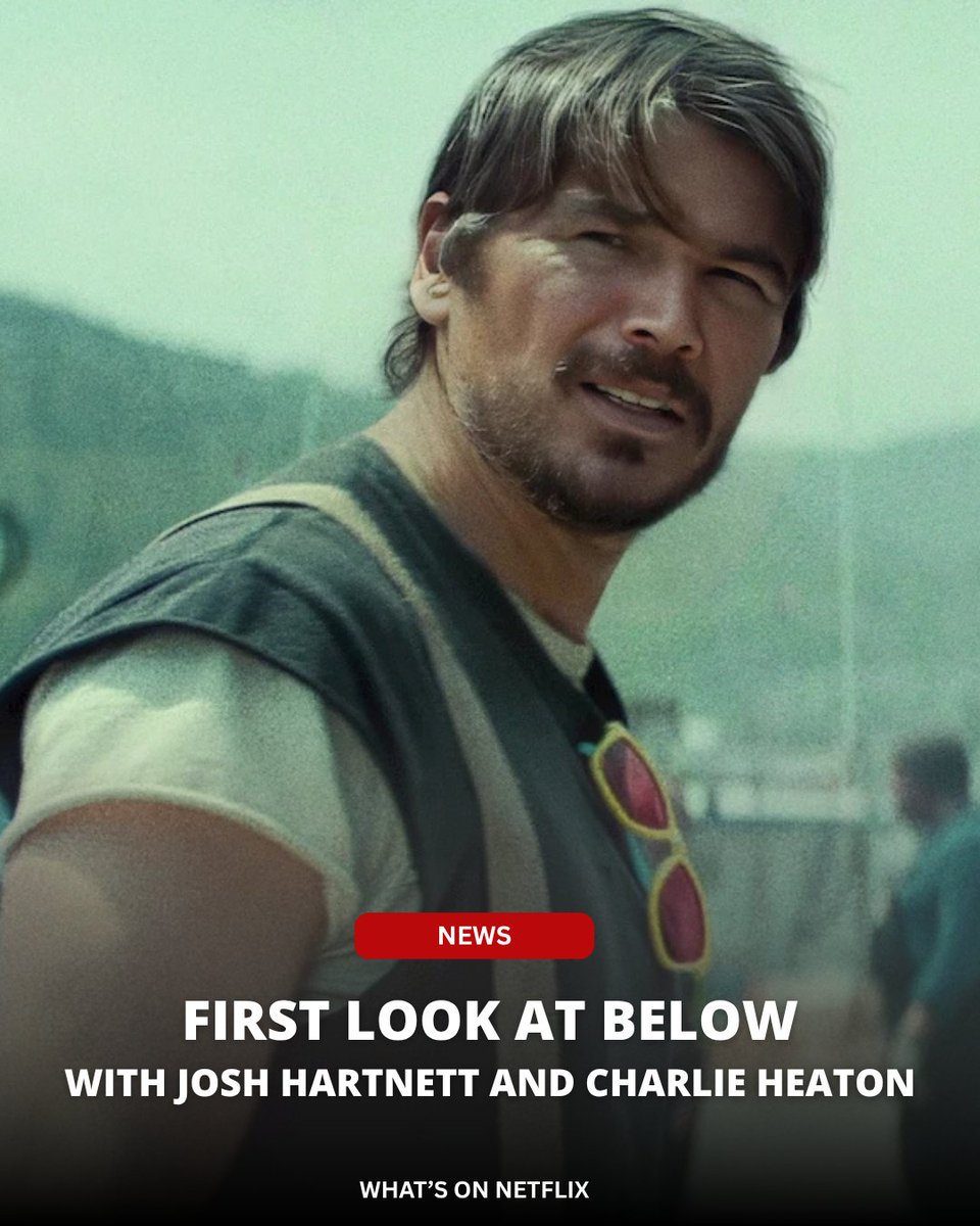 whatonnetflix's tweet photo. Netflix has revealed the first look at 'Below', a new supernatural thriller starring Josh Hartnett as a fisherman fighting a mysterious sea creature. Mackenzie Davis and Charlie Heaton also star. 

Coming October 8, 2026. https://t.co/wDSQ3rPRHR