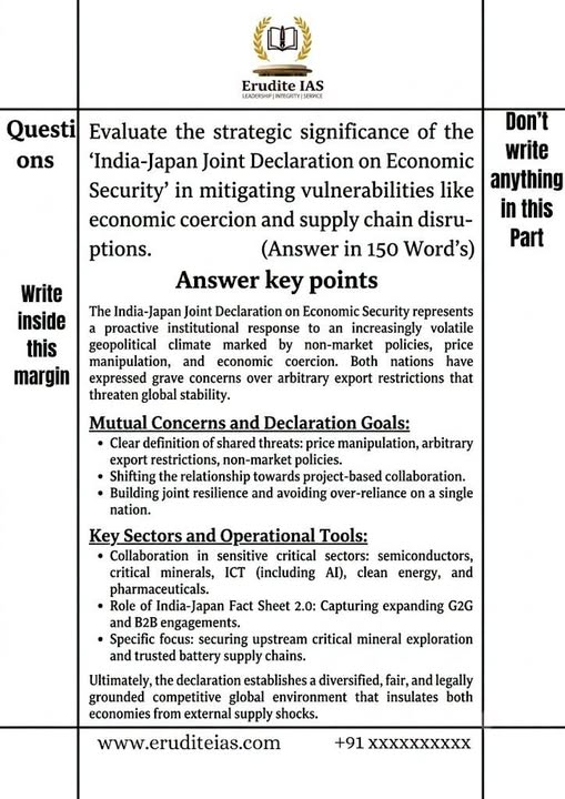 ExamGuidanceInd's tweet photo. | IAS Mains | Indo-Japan Relations |
General Studies Paper II
#mustread for #IASMains and #interview
#IASMains #upscmains #indojapan #BilateralRelations #MockTests #mainsexam #mainspractice
https://t.co/aAW8WuFexx https://t.co/nwtL5a73KX