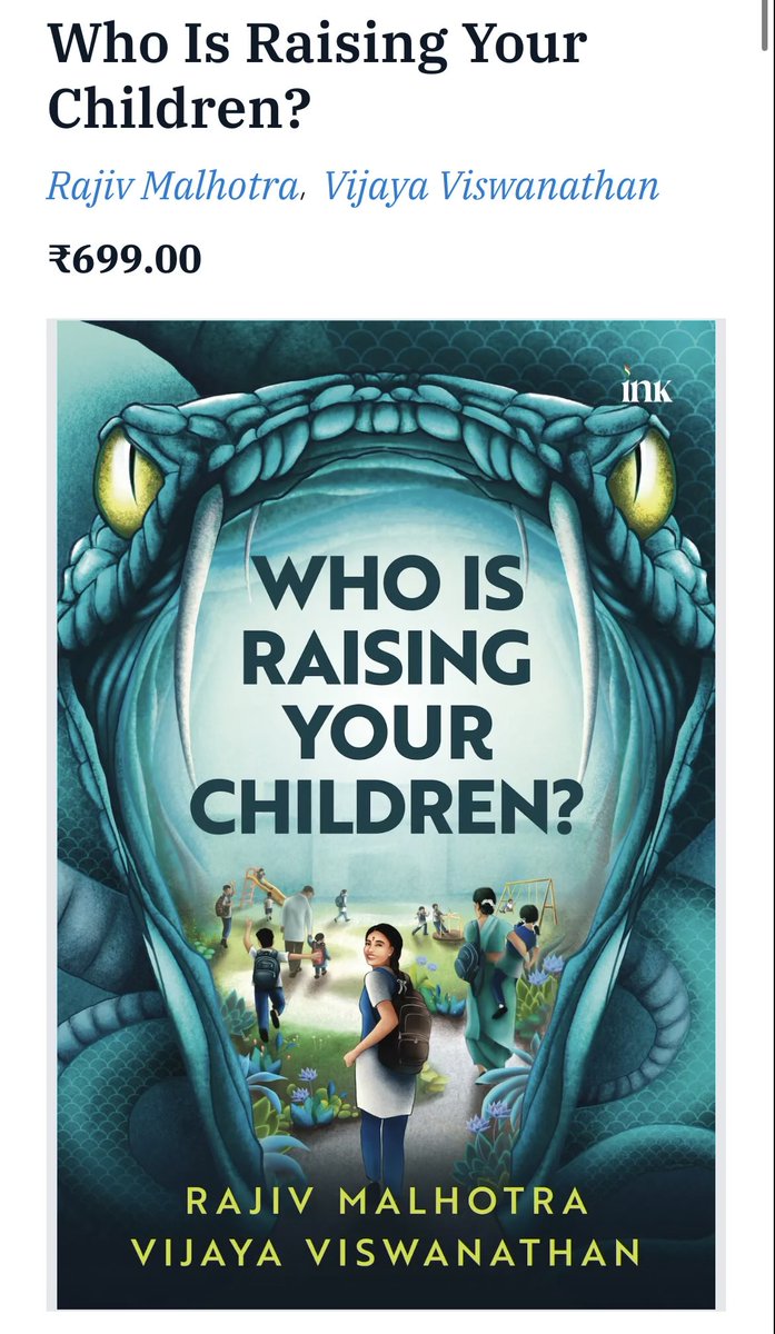 dharmicscholar's tweet photo. @swati_gs Read @RajivMessage ‘s book Who is raising your children to know about the larger plot to destroy families being manipulated by UN affiliated groups. https://t.co/K7Xv5B8I1T
