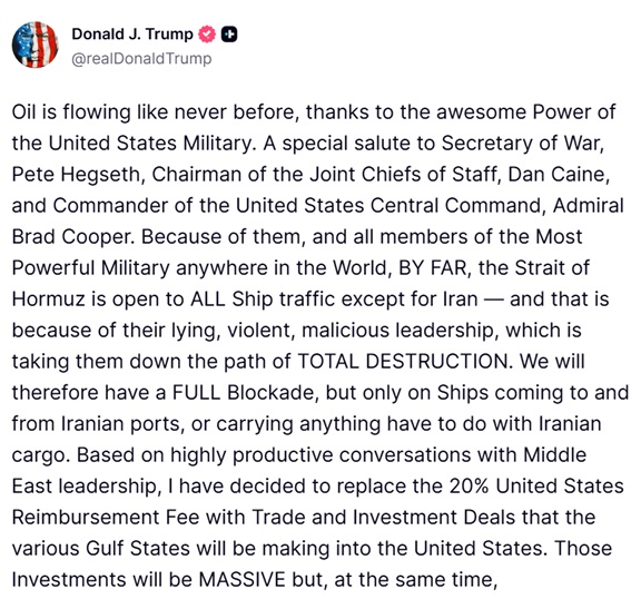 Commentary Donald J. Trump Posts From Truth Social tweet media