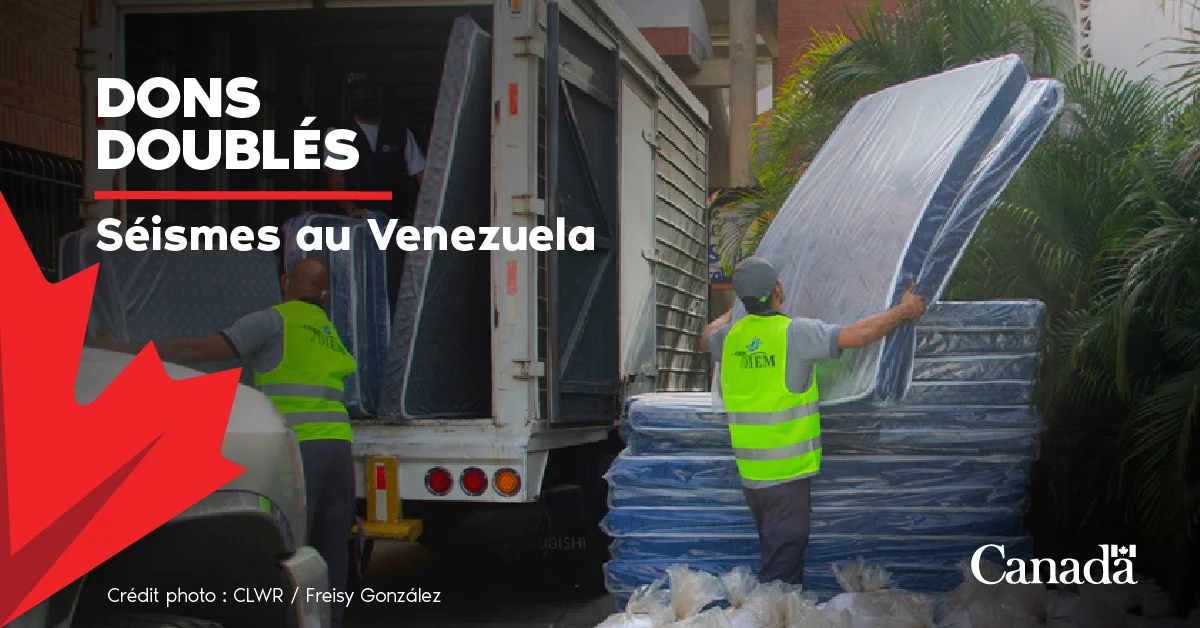 Dons doublés
Séismes au Venezuela