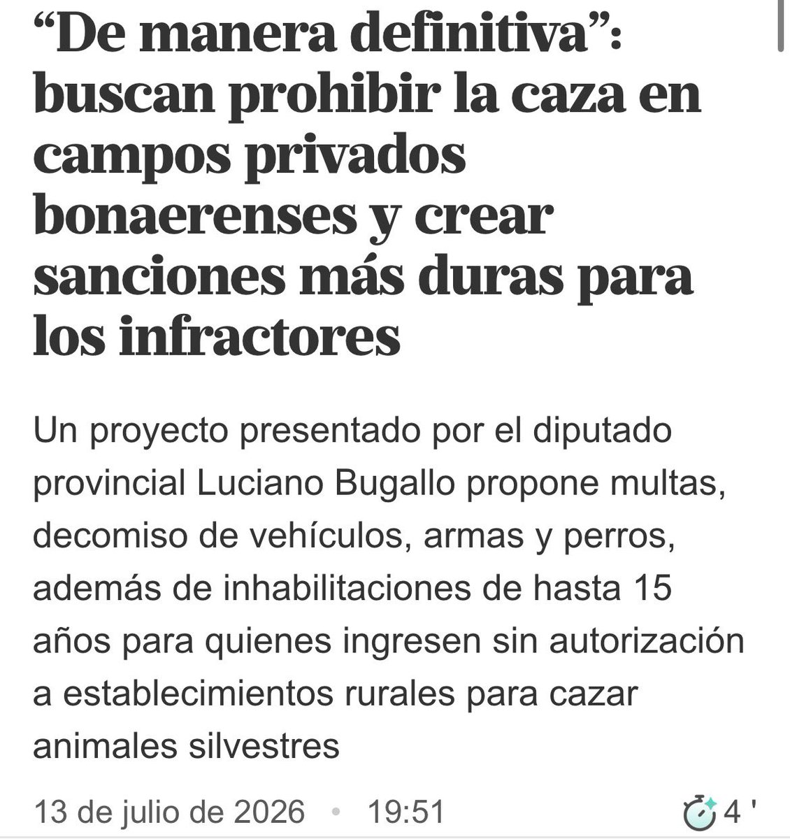 LudowicoI's tweet photo. Un poco baitero el título del tuit. Este proyecto es esencial y diría que se queda corto: si irrumpís armado a mi propiedad tengo que tener derecho a reventarte a tiros. https://t.co/orhWn03VRN