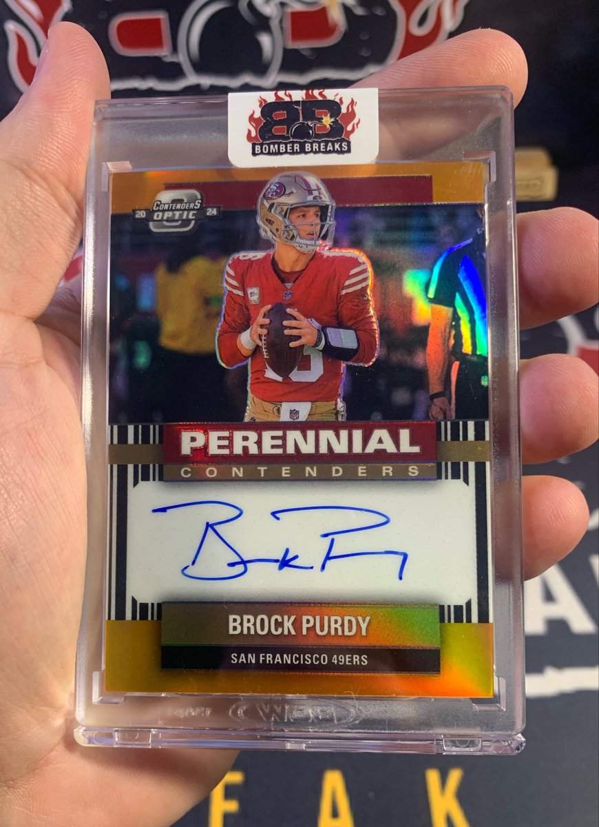 BomberBreaks's tweet photo. Perennial Contenders Orange Auto /50 of Brock Purdy coming from our @bomberbreaks Ignition Football breaks! 🔥🔥 @brockpurdy13 @paniniamerica #footballcards #whodoyoucollect #thehobby #49ers #sanfrancisco49ers https://t.co/rIiLFVlsxN