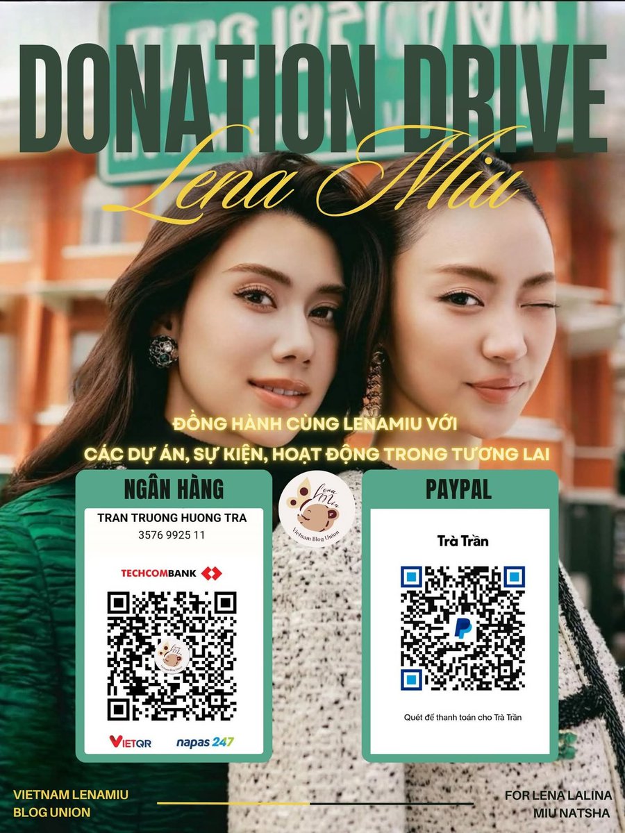 lenamiu_vnunion's tweet photo. [DONATE - DỰ ÁN SUPPORT LENAMIU và SERIES PLS LOVE]
Chào các Gumber Bears, 𝐿𝒶𝓁𝒾𝓃𝑒𝓉𝓉𝑒, MIUTOPIA và các bạn yêu mến LenaMiu.

LenaMiu với series Pls Love s�� được phát sóng vào tháng 09/2026. Đồng hành cùng LenaMiu và Pls Love, Union sẽ có những kế hoạch support trong quá trình quay phim và các dự án quảng bá phim (nếu có - Premiere First Ep, Last Ep, quảng cáo phim).
Để thực hiện những kế hoạch này, Union rất cần sự chung sức từ toàn thể cộng đồng Gumber Bears, 𝐿𝒶𝓁𝒾𝓃𝑒𝓉𝓉𝑒, MIUTOPIA . Chính vì vậy, Union xin phép chính thức mở đợt donate tiếp tục. 🥳🥳

💎 CAM KẾT TỪ UNION: Tụi mình cam kết minh bạch tuyệt đối trong vấn đề tài chính. Mọi khoản đóng góp và chi tiêu sẽ được sao kê chi tiết, kèm theo hóa đơn chứng từ rõ ràng để các Gumber Bears, 𝐿𝒶𝓁𝒾𝓃𝑒𝓉𝓉𝑒, MIUTOPIA hoàn toàn yên tâm.
📌 Lưu ý quan trọng: Sau khi chuyển khoản, các bạn vui lòng dành chút thời gian điền form xác nhận để Union dễ dàng đối chiếu và cập nhật danh sách nhé. 
👉 Link Form: https://t.co/I20QTQnu7R
💳 THÔNG TIN CHUYỂN KHOẢN:
1️⃣ Nội địa:
Chủ TK: Tran Truong Huong Tra
Số TK: 3576 9925 11
Ngân hàng: Techcombank
2️⃣ Quốc tế (Paypal):
Tài khoản: QR code

Lưu ý: Với Paypal, số tiền thực nhận có thể chênh lệch do tỷ giá quy đổi và phí rút tiền.
Dù ít hay nhiều, mọi sự đóng góp của các bạn đều là động lực lớn cho LenaMiu và Union. Nên tụi mình đều rất trân trọng 😘
Lời cuối, xin cảm ơn các bạn đã luôn tin tưởng Union. Hy vọng chúng ta sẽ cùng nhau đồng hành thật lâu dài với LenaMiu trong tương lai! 🥰🥰🥰

Các bạn có thể theo dõi chi tiết donate thông qua link:
https://t.co/nJDLbFr8Mg
Quỹ vẫn tiếp tục nhận donate từ sau fanmeeting Born to shine của LenaMiu đến hiện tại. Nếu có bất kì khoản nào cần làm rõ, mọi người hãy báo cho Union nhé.

#PlsLoveรักได้ไหม
#LenaMiu
#ลีน่าหมิว