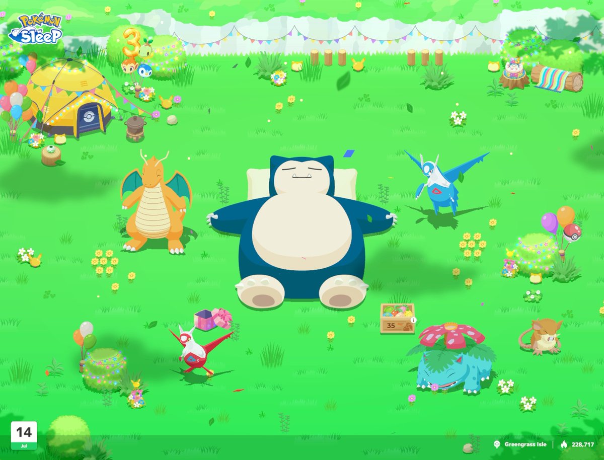 KemonoBrownie's tweet photo. I was too early on the last post so here's my team for the week 😭
#PokemonSleep3rd https://t.co/jTK8YNRcmL