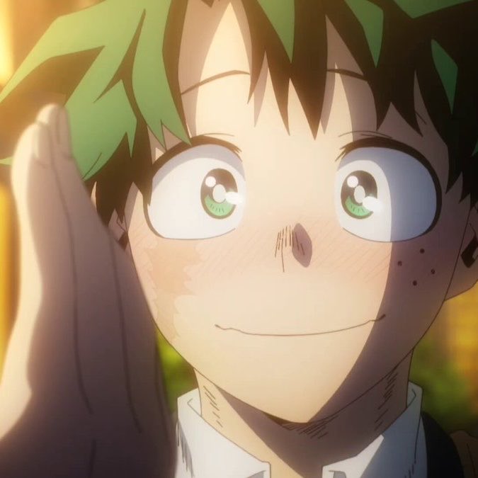 aniwolf66's tweet photo. Definitely the cutest he's ever looked 🥺💚 that dopey smile he gives Ochaco before he takes her hand. Total cuteness overload 🥹💚💚 https://t.co/AhY9DtD8Ri