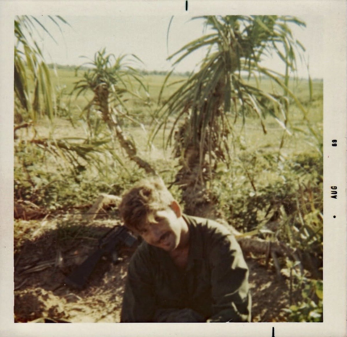 SoldiersWhisper's tweet photo. Remembering and Honoring JACK LANZER. He served in Vietnam, October 1968 to October 1969, with First Platoon Company A 3rd Battalion/1st Infantry Regiment 11th Brigade Americal (23rd) Infantry Division.

Jack F. Lanzer was born on October 6th, 1948 and died on August 22nd, 2012 at the age of 63. Jack was buried at Calverton National Cemetery in Calverton, New York. I couldn't find any information about Jack or locate a family member.

"Jack was a great storyteller, and he was always willing to share his stories of life in New York.  He left the unconfirmed impression he had two choices before coming to Vietnam: Going to jail or enlisting in the US Army. We never knew if it was true. Jack didn’t appear the criminal type."
- https://t.co/u37Blk84hA

Jack Lanzer getting ready to go back to Duc Pho. Photograph provided by Mike Dankert.

#TheVietnamWar #USArmy