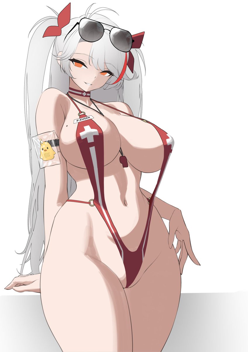 _whitter's tweet photo. WIP, trying that nikke swimsuit on Eugen https://t.co/wYhAO5qZJu