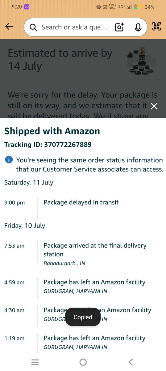 SurendraB83470's tweet photo. @amazonIN 
Abhi tak order deliver nahin hua hai 
Delivery date 11 july thi lekin abhi tak koi bhi update nahin aaya customer care se bhi baat Kari vah bole Ham help nahin Kar paye iske bare mein 
Please Amazon and bed company and service please order na Karen all Indian people https://t.co/QF3D9V7jA4