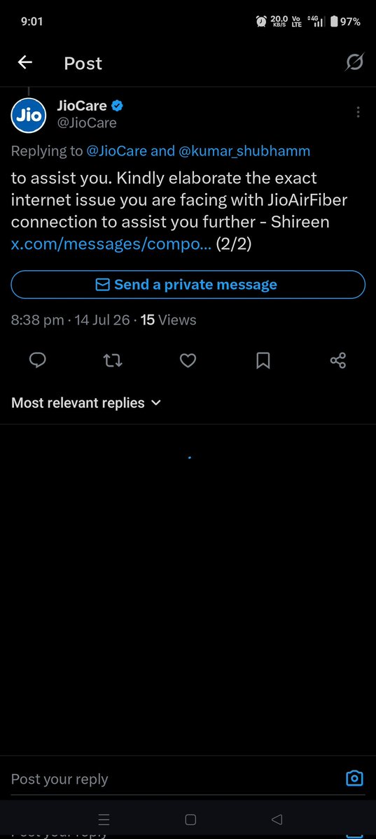 kumar_shubhamm's tweet photo. @JioCare @JioCare @reliancejio see the network https://t.co/AYWcxJfbTk