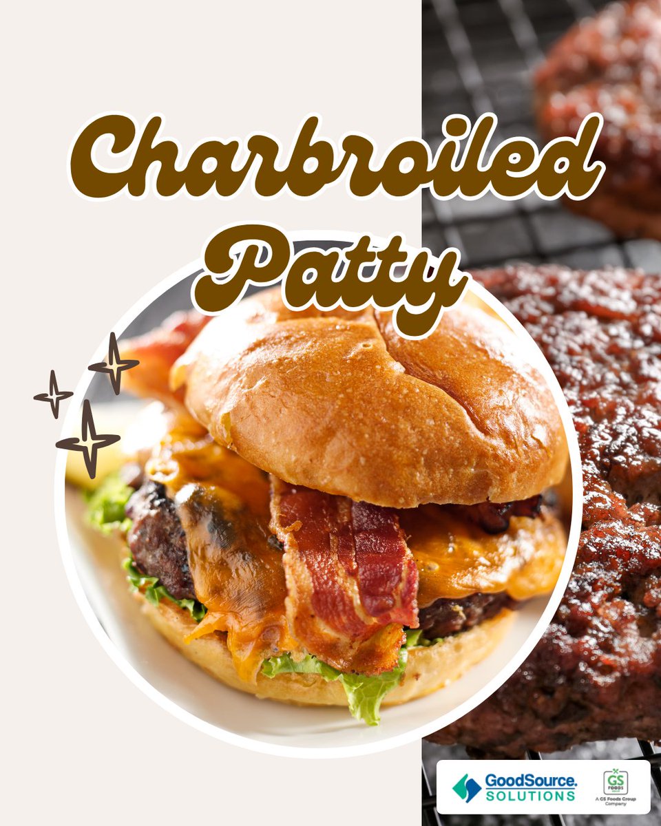 GoodSourceInc's tweet photo. Serve up authentic flavors of the grill with our charbroiled patties. Featuring a rich, smoky blend of chicken and beef with appetizing grill marks, these fully cooked patties are ready to heat and serve. https://t.co/cRSRmwPZyU