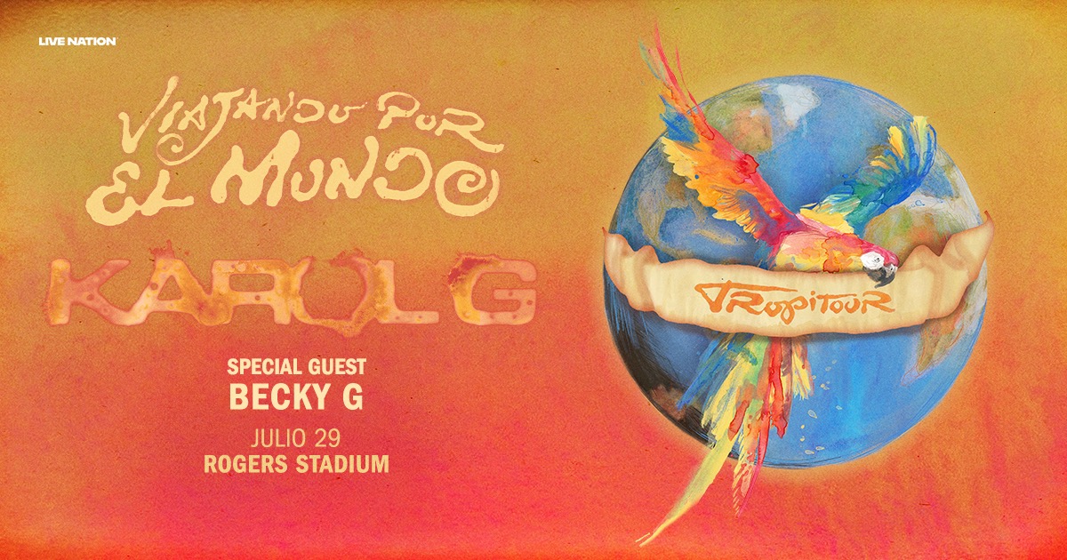 Rogers_Stadium's tweet photo. Becky G será la Special Guest del Viajando Por El Mundo Tropitour de KaRoL G en Rogers Stadium!

Becky G will be the special guest for Karol G Viajando Por El Mundo Tropitour at Rogers Stadium! 

Tickets on sale NOW 🌎✨🧡  https://t.co/KNC2as02OY https://t.co/DR3TIXLDup
