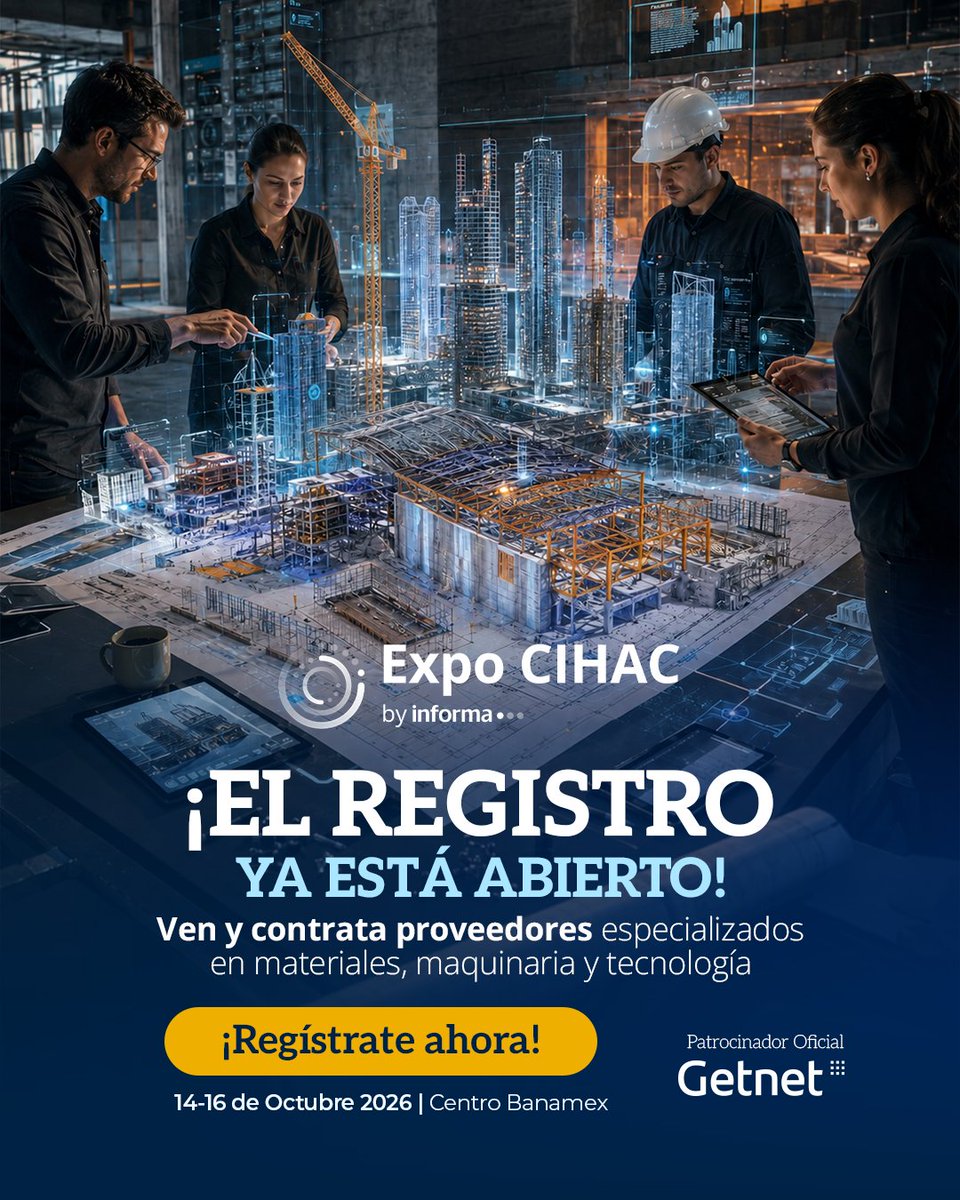 Expocihac's tweet photo. El registro para Expo CIHAC ya está abierto. Sé parte del evento que reúne a los líderes, innovadores y expositores clave de la industria. Descubre nuevas oportunidades, conecta con expertos y lleva tu negocio al siguiente nivel.

✨Regístrate ahora.
https://t.co/imcLlHZX4M https://t.co/3V0Uz2ufBN