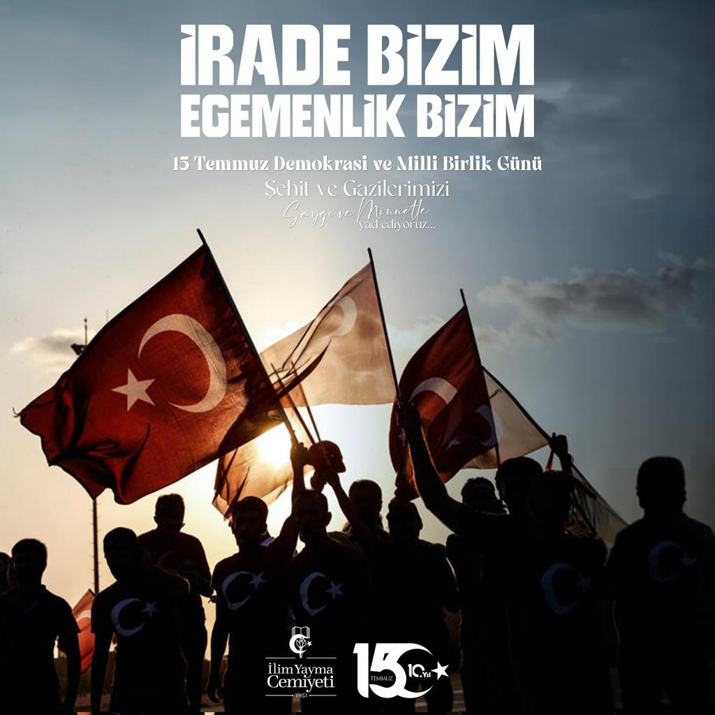 iycgenelmerkez's tweet photo. İrade bizim, egemenlik bizim!
Şehit ve gazilerimizi saygı ve minnetle yad ediyoruz.
#15TemmuzDemokrasiVeMilliBirlikGünü https://t.co/rsjOvd2OoK