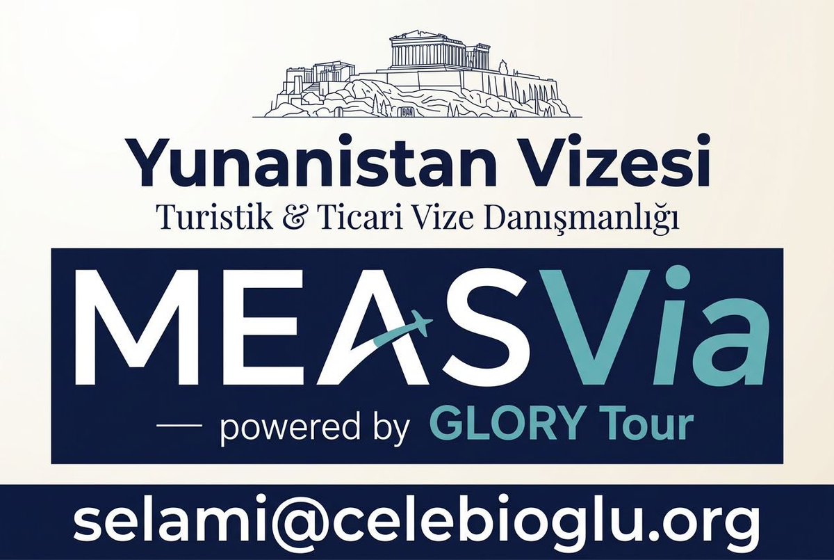 SelamiC's tweet photo. Yunanistan'a seyahat planlarınız var mı?
Turistik veya ticari — Schengen vize başvurunuzda başından sonuna kadar yanınızdayız.
Belge kontrolü, dosya hazırlama, randevu planlaması ve süreç takibi.
📩 mailto:selami@celebioglu.org
_#YunanistanVizesi #SchengenVize #MeasVia #GLORYTour_