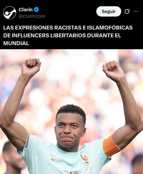 KalinaAnnGG's tweet photo. El ídolo progre que militaron C5N y Clarín mientras Argentina sigue en plena competencia quedó oficialmente fuera del mundial.

La tienen adentro Mbappe y toda la prensa degenerada. https://t.co/E7tysBq7BD
