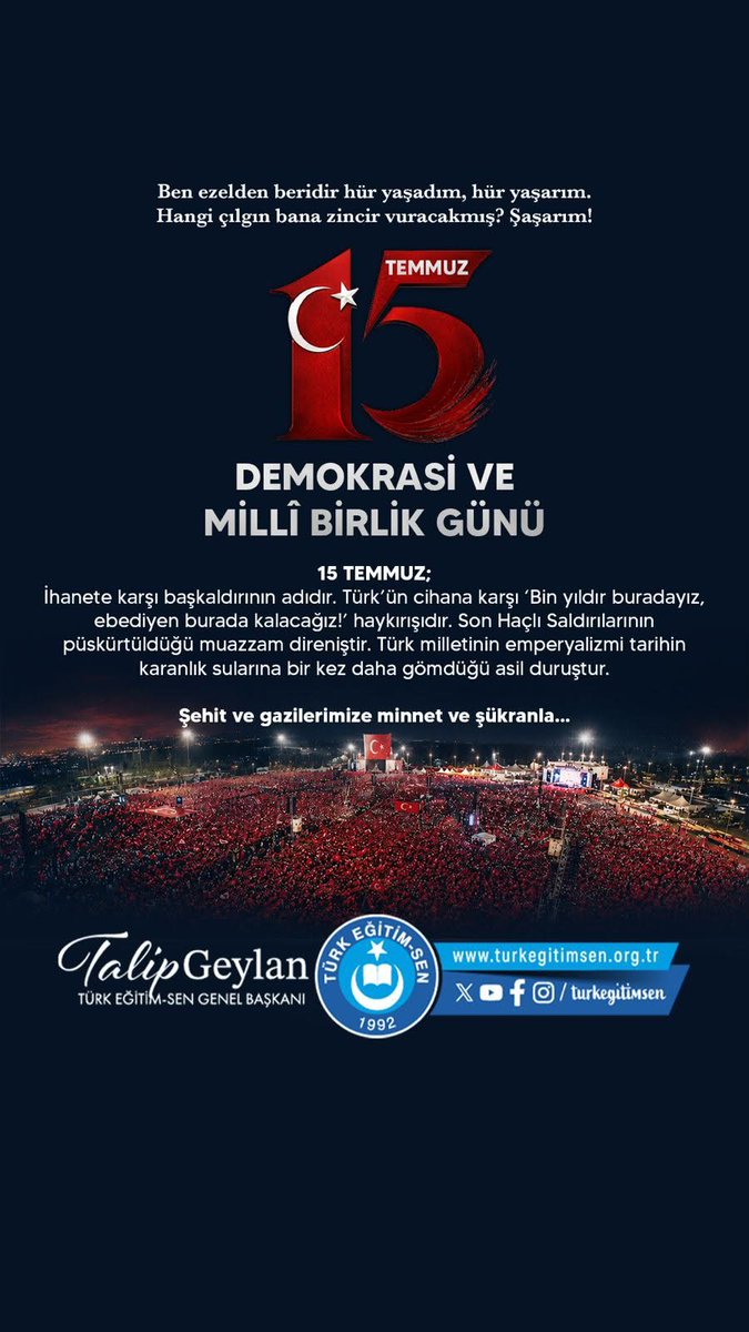 OguzDomeke's tweet photo. Demokrasi ve Milli Birlik Günümüz kutlu olsun. https://t.co/JiS0xLHVXv