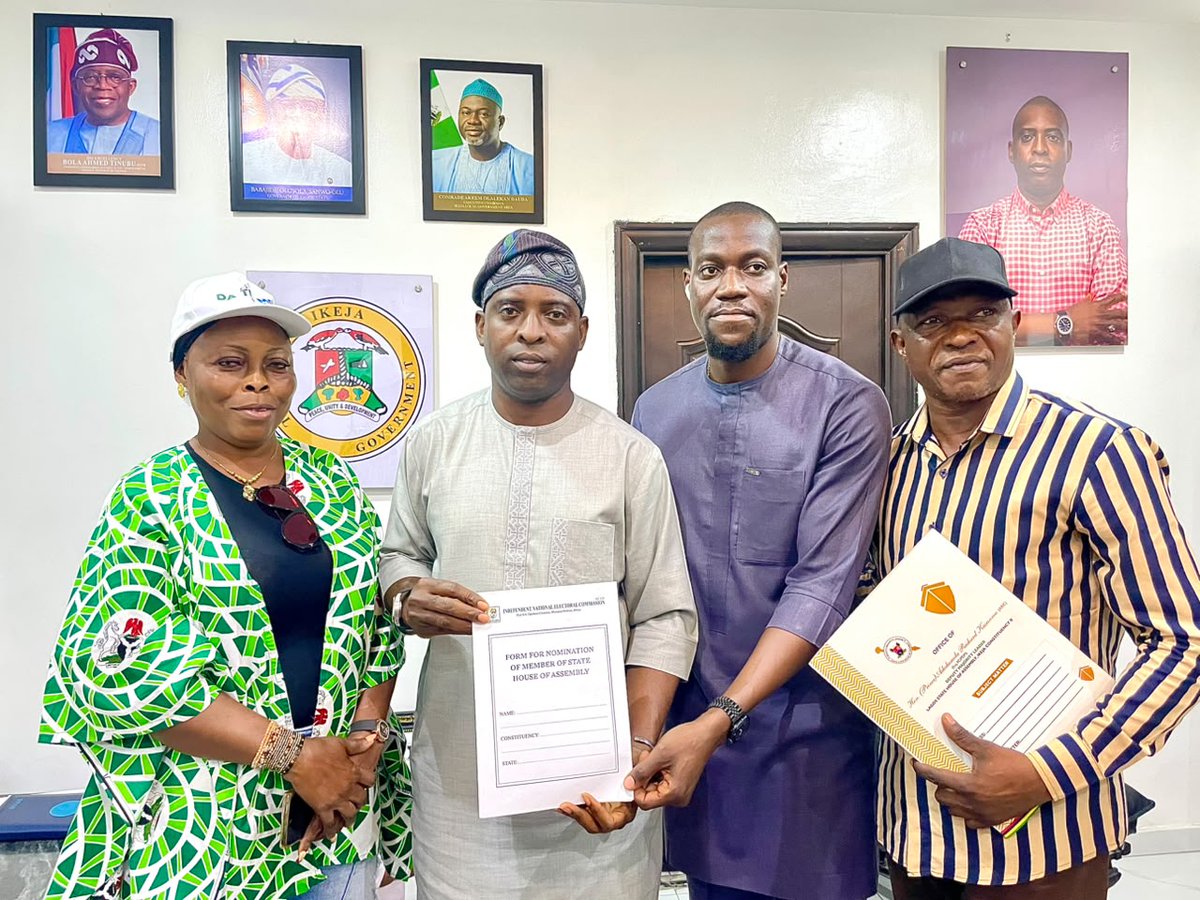 abiomiy's tweet photo. It was a great honour to append my signature to the INEC nomination form today in support of my brother, Hon. Adedamola Richard Kasunmu, the APC candidate for the Lagos State House of Assembly, Ikeja Constituency II.

His candidacy represents a shared commitment to purposeful... https://t.co/wIkTkf1sqy
