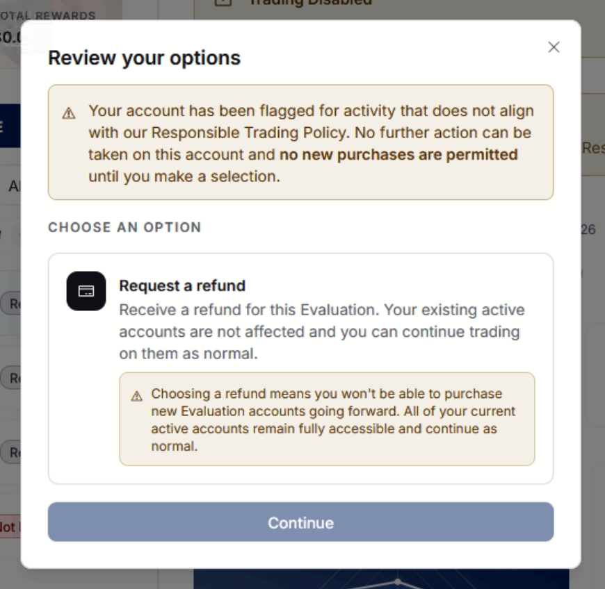 blockWav4's tweet photo. Funding Pips Master Account Rejected!! 🚨🚨

I recently purchased 3x100k One Step @fundingpips challenges (after moving from FTMO). After passing the evaluation phase, my master accounts have been rejected in the review phase. No clarify on what rule I broke, no email to tell me, no clarity whatsoever. I’ve been offered a refund - which if I choose to accept would mean I would be banned from FP. I thought Funding Pips was the market leader in CFDs but now we can't even pass an evaluation? 

If I was buying and failing, would I have been compensated then? Or imagine if i spent thousands on challenges, hoping one day to be funded, then i get this? What are we trading for on Funding pips if it means if you pass your evaluation, they will reject you and ban you?

My Account numbers: 
20336818
20336793
20336760

Please look into this, i pray this is not the end of Funding Pips just as i start my journey. I knew FTMO was shady but never with Pips.

@Khldfx @avikkfp @fundingpips @MTradingX  @ErkanOriginal  #propfirms #fundingpips #ftmo #cfds