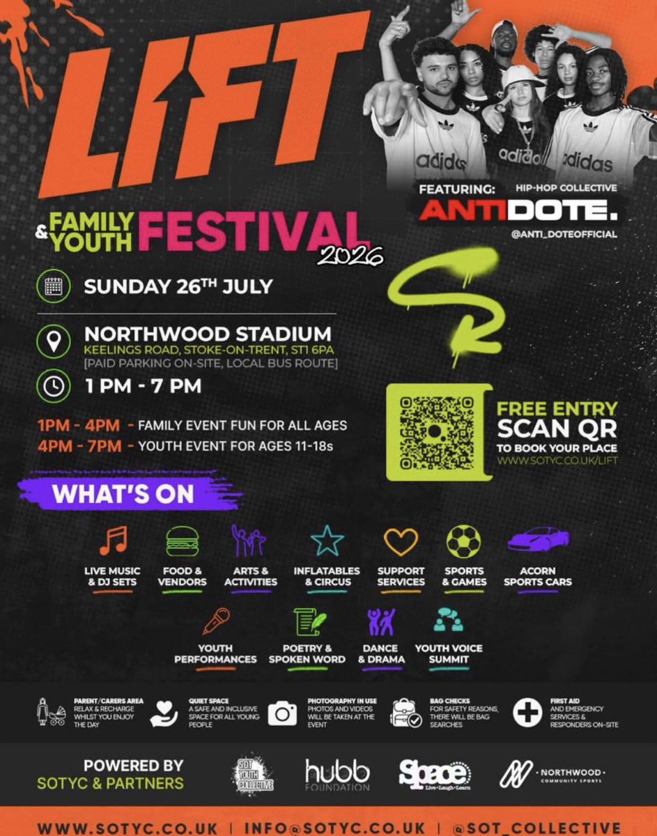ruffandruby's tweet photo. 🔥 LIFT Festival 2026 is nearly HERE! 🔥

🎶 Music • 🎤 Live performances • ⚽ Sports • 🎨 Creative activities • 🍔 Food • 🎭 Family fun!

📅 Sunday 26 July

📍 Northwood 

🕐 1–4pm: Family focus 
🕓 4–7pm: Youth Event (11–18)

Book your place here:
https://t.co/nw5EjdY0rZ https://t.co/PFhyUpNNWN