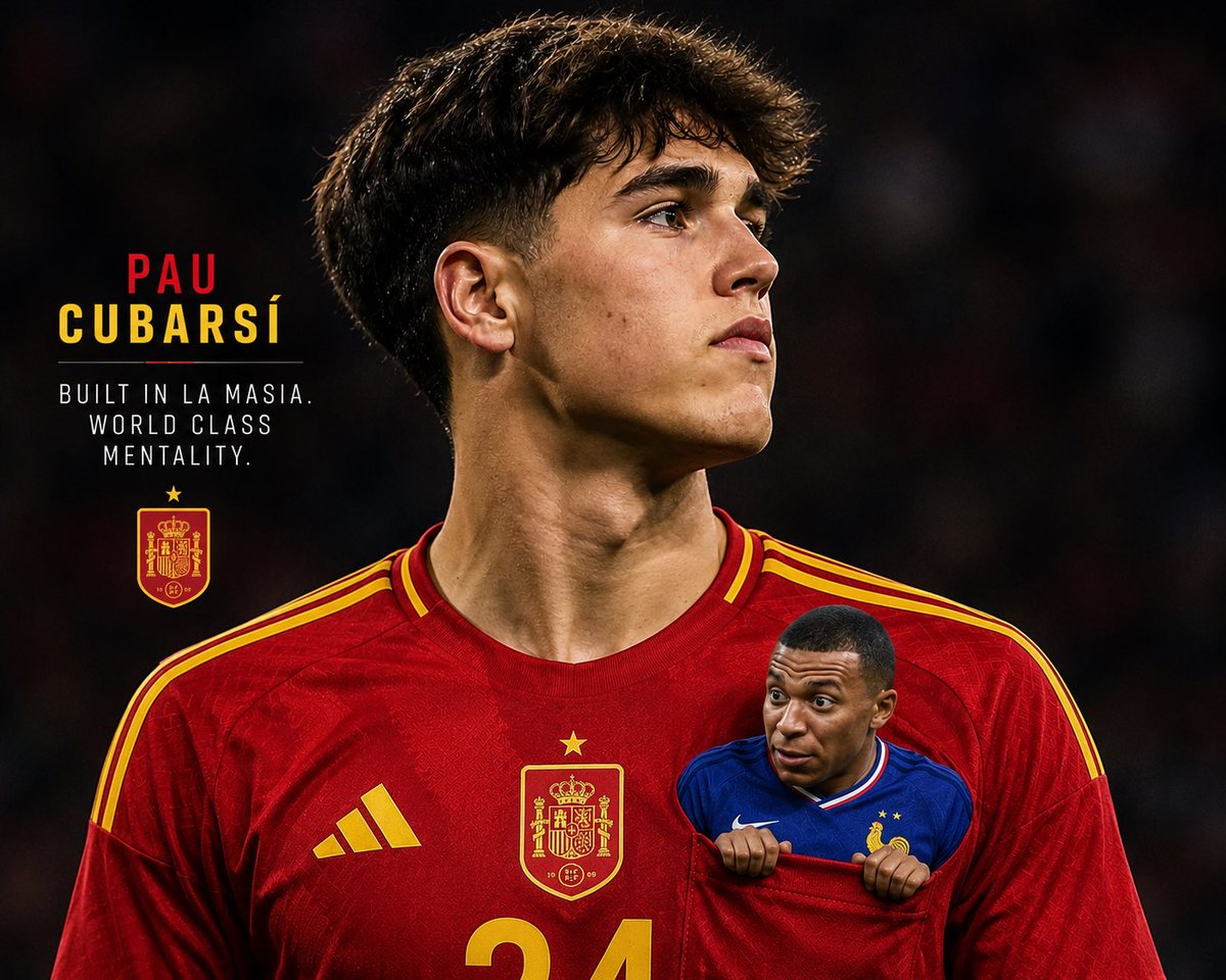 apirie's tweet photo. It’s ok Pau, you can let him out now…a world class talent and only 19 🤯#FRAESP #FCB https://t.co/Rk2pKyHNc9