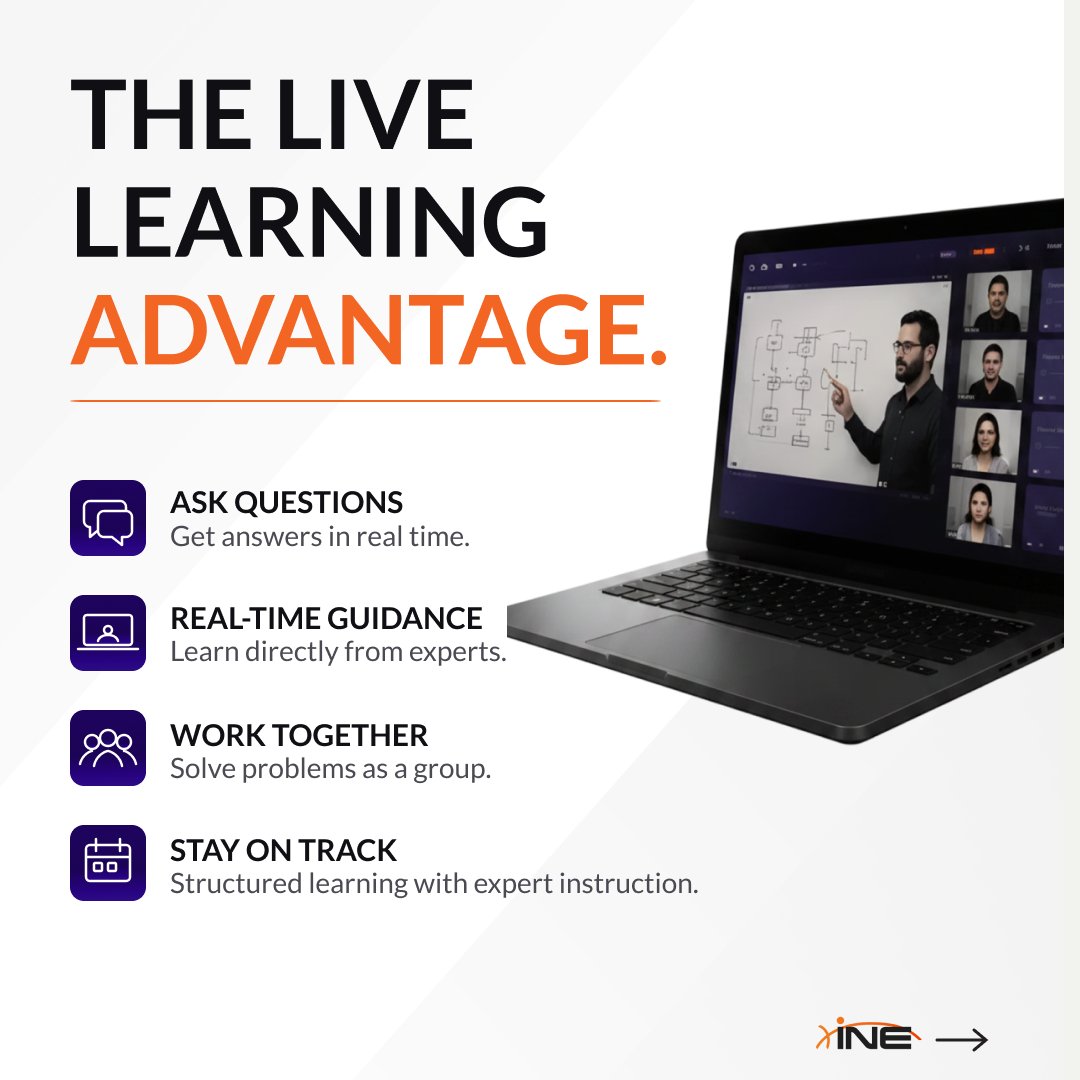 ine's tweet photo. Some concepts are easier to understand when you can ask questions and learn from experienced instructors. 🌐💡

INE Live Virtual Training combines expert instruction with interactive learning to help you build practical networking skills.

Explore: ➡️ https://t.co/koQxehQHY6 https://t.co/UCauRKcvCz