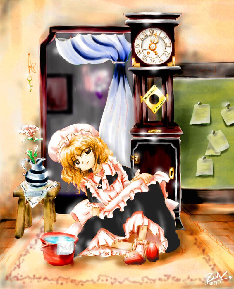 YoshioFruit's tweet photo. @KirisameMarco It's an unnamed maid from a very old painting of ZUN's. https://t.co/mXSiWanNvx