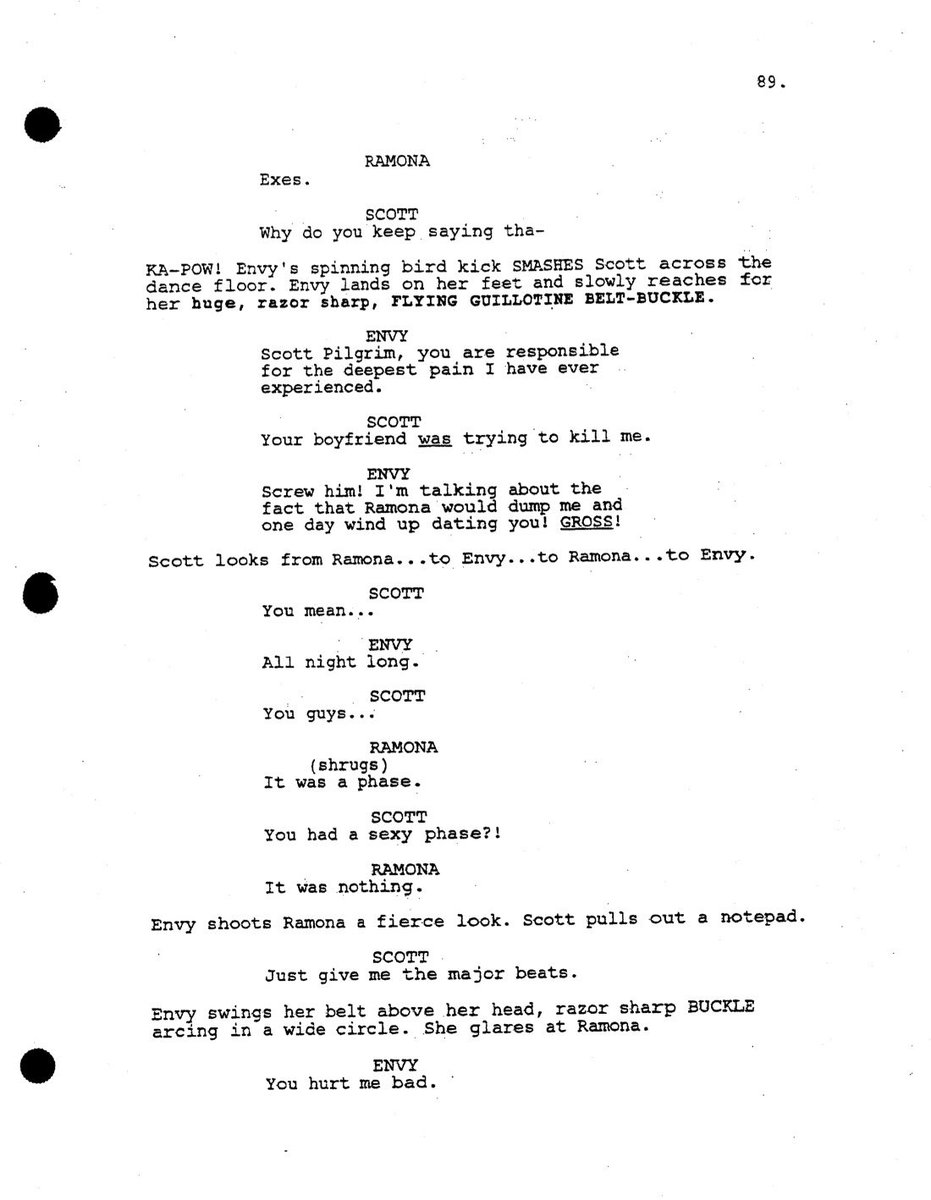gothneil's tweet photo. in an early script for the movie envy was going to be merged with roxie, and be ramona's girl ex as well as scott's ex. I really like roxie but admittedly i think this was really interesting lmao https://t.co/465296aUxF https://t.co/AqDFNVhWMR
