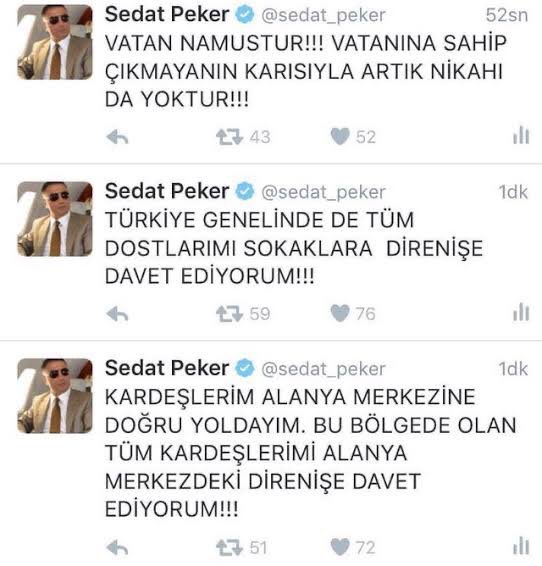 memleketyoutube's tweet photo. 🔴 Reis Sedat PEKER’in 15 Temmuz hain darbe kalkışmasında paylaştığı tweetleri: https://t.co/BTHUGEJLbF