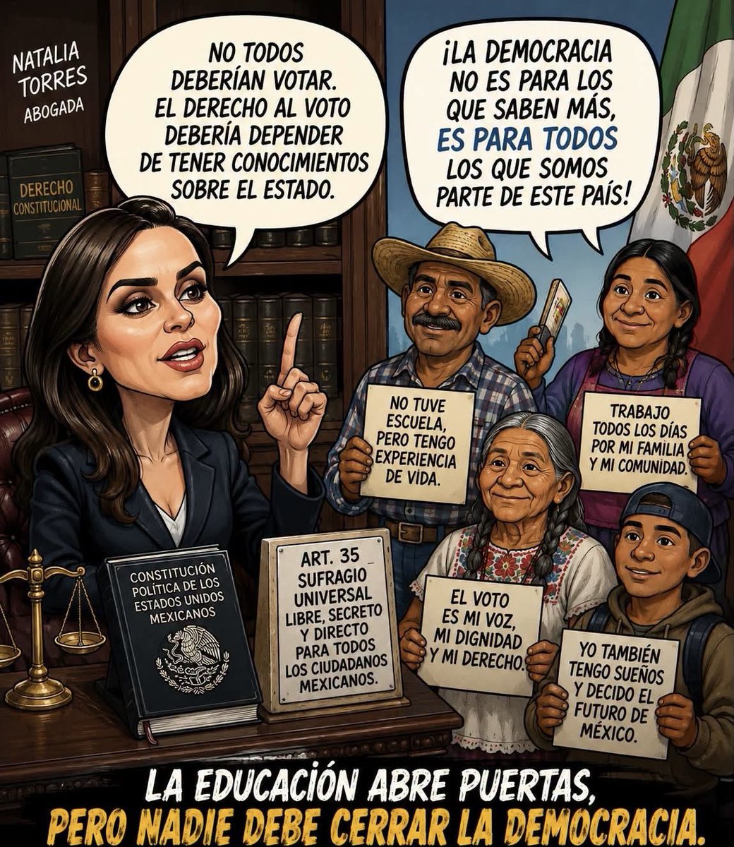 Oficial_Vicman's tweet photo. La educación fortalece a la sociedad, pero el voto es un derecho universal.
En democracia, cada ciudadano tiene el mismo valor al momento de elegir.
¿Tú qué opinas?
#Democracia #VotoLibre #ParticipaciónCiudadana #Opinión https://t.co/R2scwAzR0z
