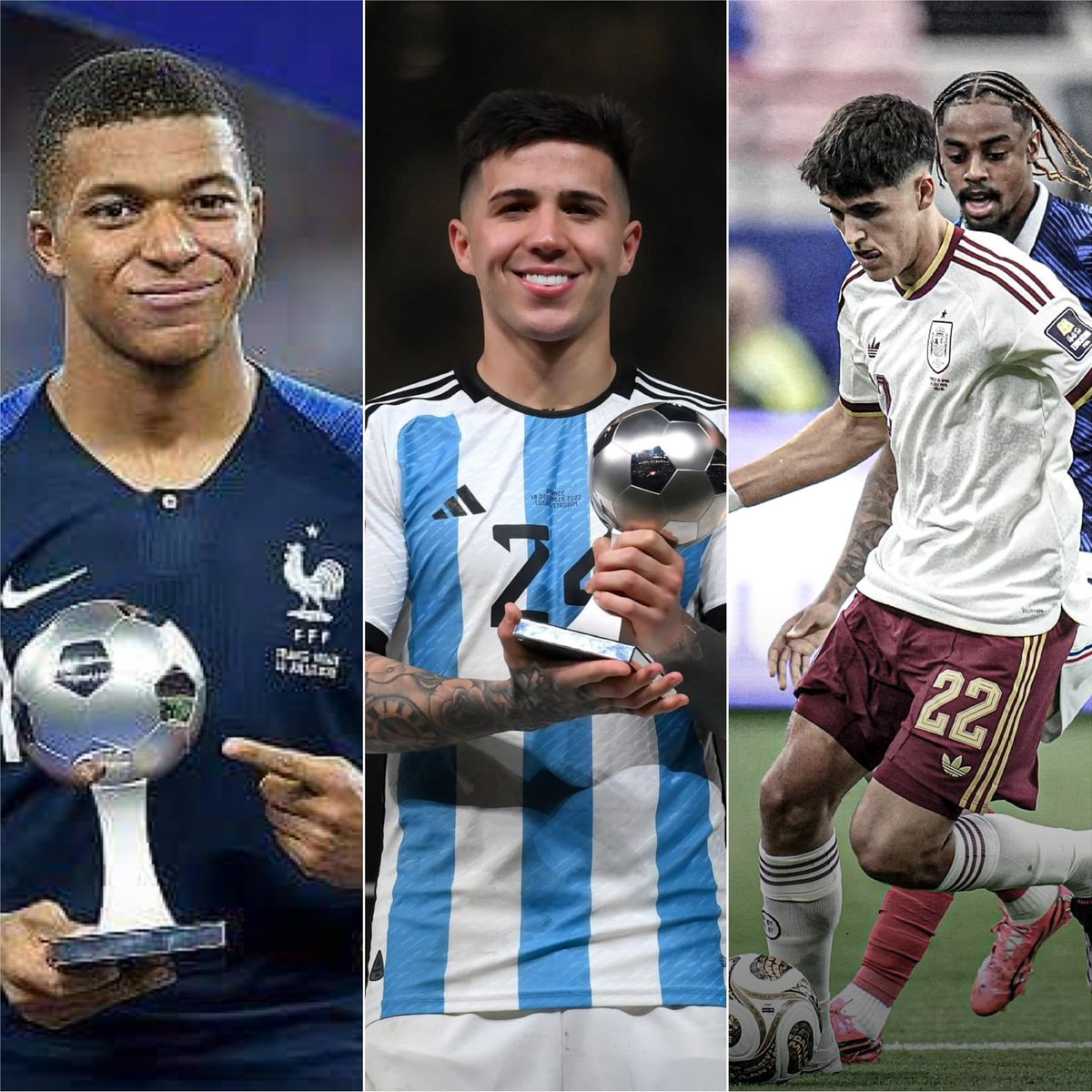 EliLeezayy's tweet photo. 2018: Mbappe
2022: Enzo Fernandes
2026: Pau Cubarsi⏳

Cubarsi has to win the young player of the tournament. https://t.co/zYYYs8meiE