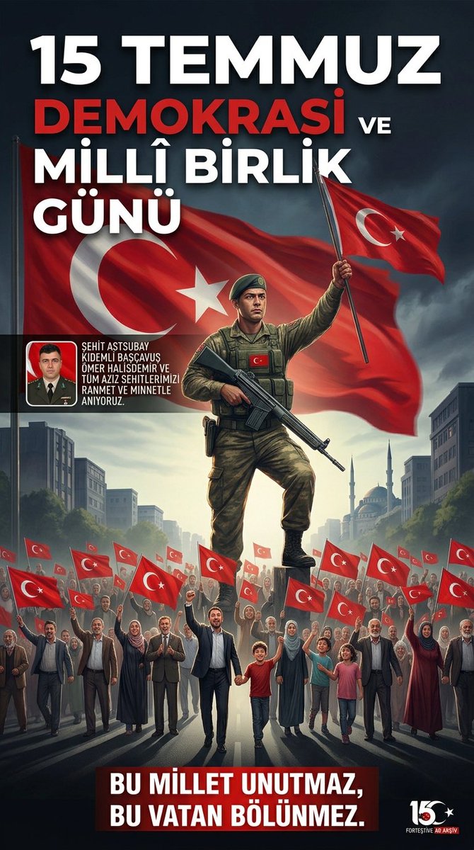 AydinCevher's tweet photo. Unutmadık, Unutturmayacağız! 🇹🇷

15 Temmuz gecesi, hain darbe girişimine karşı milletçe gösterdiğimiz o destansı duruşu, birlik ve beraberlik ruhumuzu asla unutmayacağız. Şehit Ömer Halisdemir başta olmak üzere tüm şehitlerimizi rahmetle, gazilerimizi minnetle anıyoruz.
#15Temmuz
#15TemmuzDestanı #DemokrasiVeMilliBirlikGünü #ÖmerHalisdemir #MilletinZaferi 
#UnutmadıkUnutmayacağız