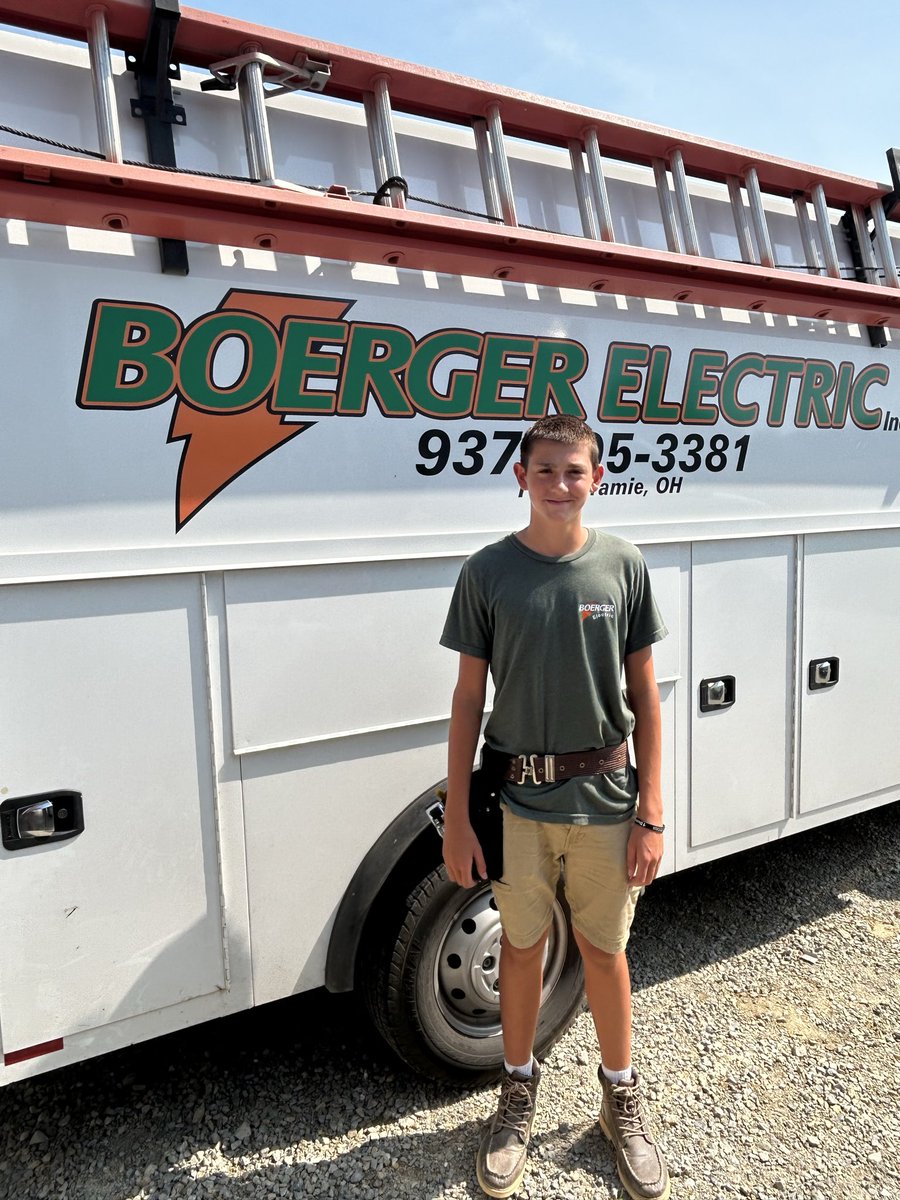 FLFFA's tweet photo. This SAE visit with Beau was in Versailles as he was spending the day finishing the rough-in wiring of a new home construction with Boerger Electric. Beau was working on an outlet and moved to a conduit drop during the visit. Great opportunity to learn! https://t.co/Oec5Mj7E3H