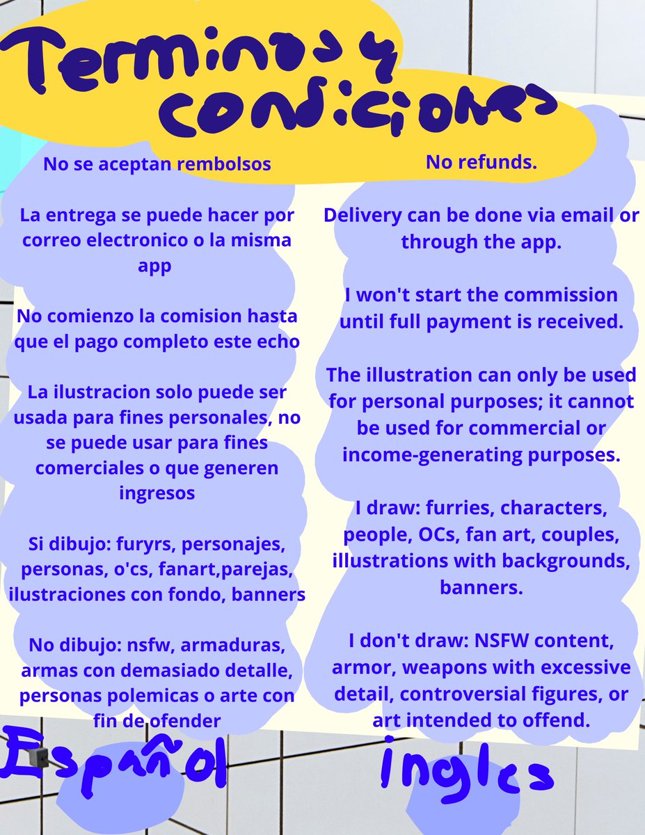 vnuray10's tweet photo. Recuerdo de que:

!! Comisiones abiertas!! ✨ 

Mis metodos de pago son unicamente por paypal uso el metodo de facturas 

Mis precios no salen de hasta los 20 usd 
#comissiones https://t.co/eUKZ4lD2yH