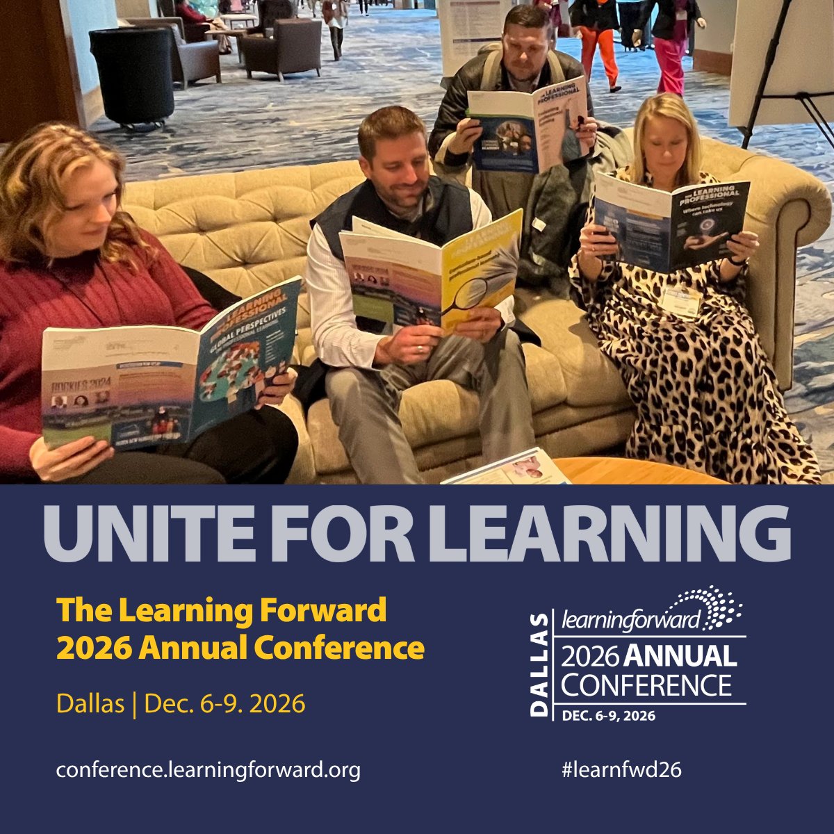 LearningForward's tweet photo. When 3,000+ educators gather, the learning does not stop at the session door. It continues in hallways, lunches, and conversations that follow you home. Unite for Learning | Dec. 6-9 | Dallas, Texas | https://t.co/25ipC7qllU  #learnfwd26 https://t.co/AYlVRKKvfr