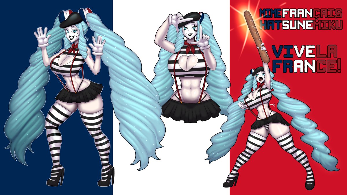 bermasin's tweet photo. French Mime Hatsune Miku  

Vive la France! https://t.co/YUhisSBW7b