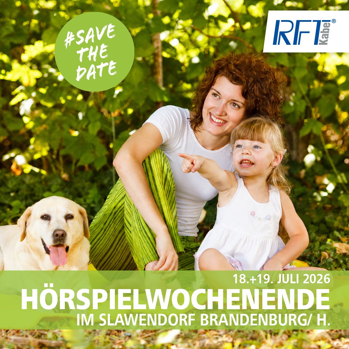 RFTkabel's tweet photo. #SAVETHEDATE ⬇️

Der schönste Ort für Geschichten und unvergessliche Hörerlebnisse – der Eintritt ist frei! 🥳 Verbringt vergnügliche Stunden beim #Hörspielwochenende 🫶

📅 18./19. Juli 2026
📍 Slawendorf #StadtBrandenburg
🕘 jeweils ab 15:00 Uhr

Wir wünschen euch viel Spaß! 🫶 https://t.co/RUAjC9uaB9