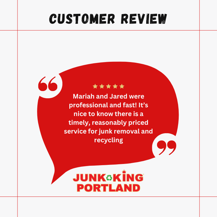 PortlandJunk's tweet photo. ⭐⭐⭐⭐⭐ Fast. Fair. Green. ♻️ That's Junk King Portland!

📞 Contact us for a FREE estimates.

#TestimonialTuesday #JunkRemoval #PortlandOR https://t.co/BqOqTNPAQL