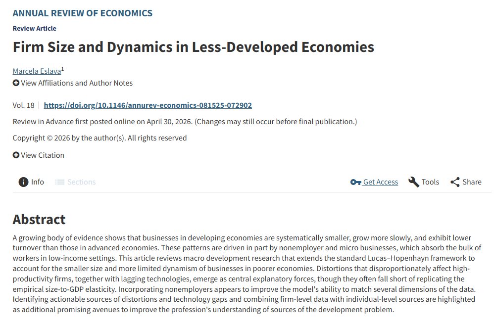 EconomiaUAndes's tweet photo. #NewPaperAlert In “Firm Size and Dynamics in Less-Developed Economies,” Marcela Eslava, professor at #EconomíaUniandes, explores how market distortions, technology gaps, and micro-businesses shape firm growth and business dynamism in developing economies
🔗https://t.co/9teFuUa9Q2 https://t.co/R7VLwh89k1