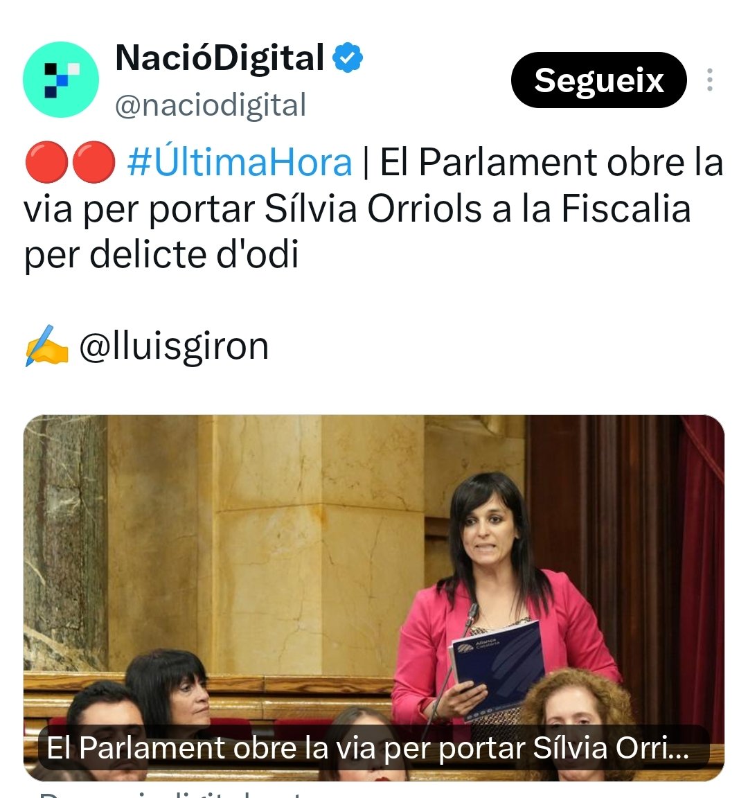 bsubsu14's tweet photo. Que no vegi cap més tuit d Junts ni d Erc o la CUP plorant pq els tribunals nyols han fet alguna ingerència al Parlament. 

El que heu fet amb na @orriolsderipoll no té nom i viola la llibertat d'expressió pròpia d'aquesta institució. 

El + irònic és q acabeu d fer-la guanyadora https://t.co/kZbthfcDVl